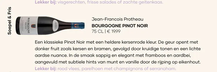 Aanbieding: Bourgogne pinot noir