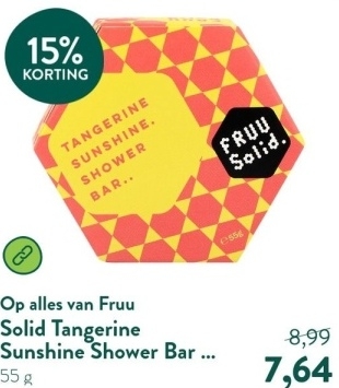 Aanbieding: Fruu Solid Tangerine Sunshine Shower Bar - 55g