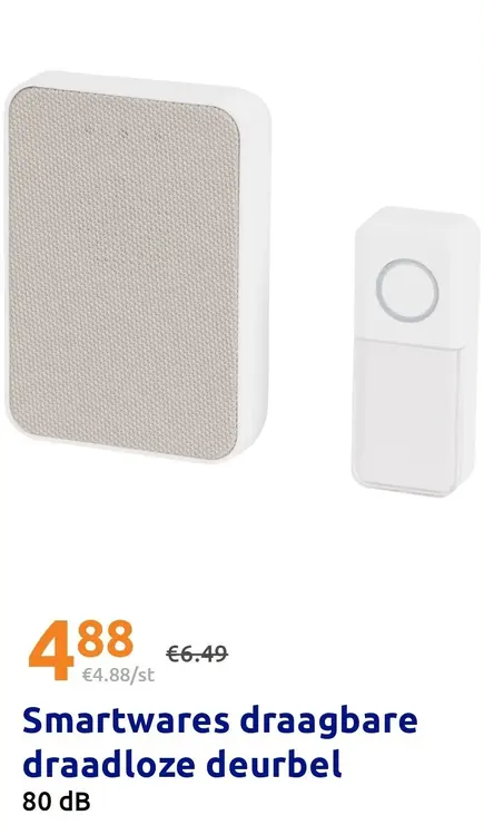 Promotie: Smartwares draagbare draadloze deurbel
