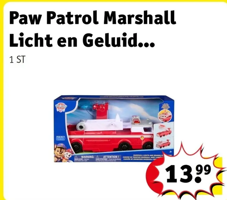 Aanbieding: Paw Patrol Marshall Licht en Geluid...