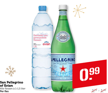 Aanbieding: San Pellegrino of Evian