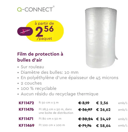 Offre: Film de protection à bulles d'air