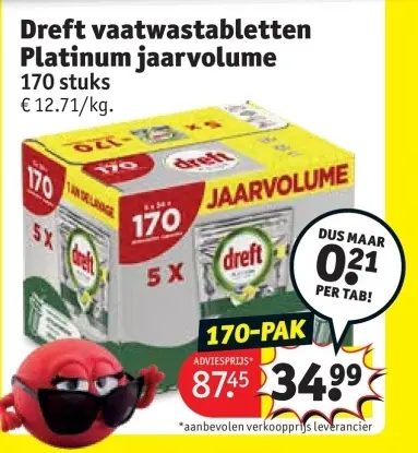 Promotie: Dreft vaatwastabletten Platinum jaarvolume
