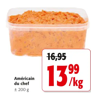 Offre: Américain du chef