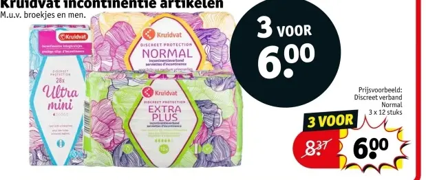 Aanbieding: Kruidvat incontinentie artikelen