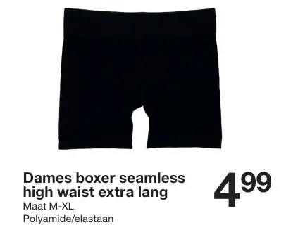 Aanbieding: Dames boxer seamless high waist extra lang