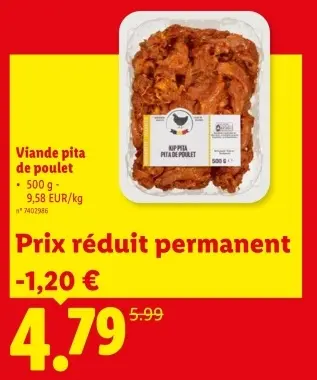 Offre: Viande pita de poulet