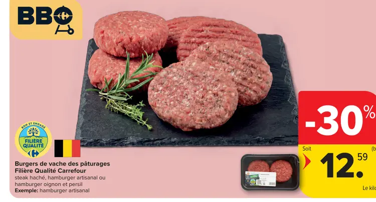 Offre: Burgers de vache des pâturages