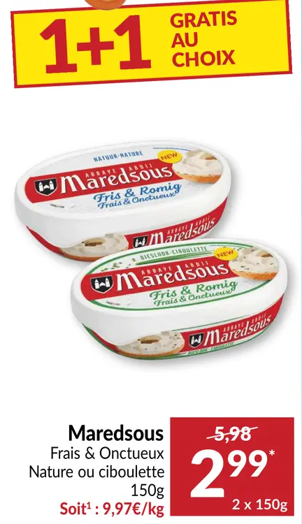 Offre: Frais & Onctueux Nature ou ciboulette