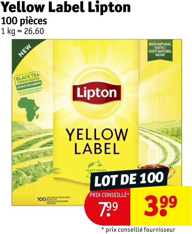 Offre: Yellow Label Lipton
