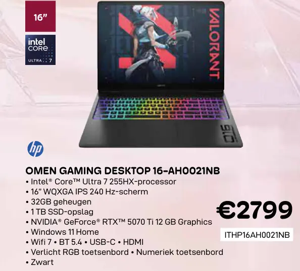 Promotie: Omen gaming desktop 16-ah0021nb