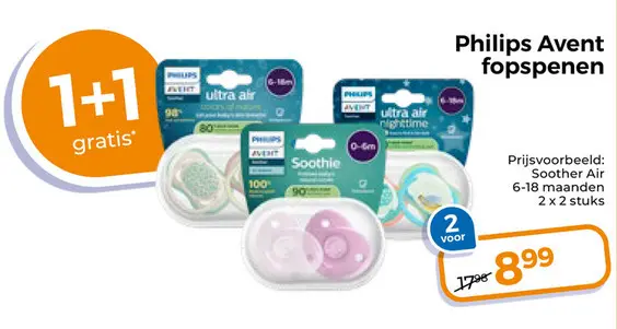 Aanbieding: Philips Avent fopspenen