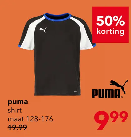 Aanbieding: Puma IndividualLIGA Jersey kinder sport T-shirt zwart wit