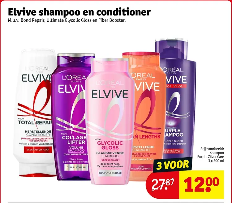 Aanbieding: Elvive shampoo en conditioner