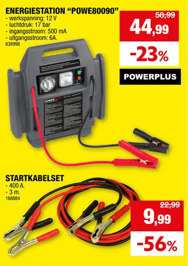 Promotie: Carpoint startkabels 400A met metalen klemmen 3m