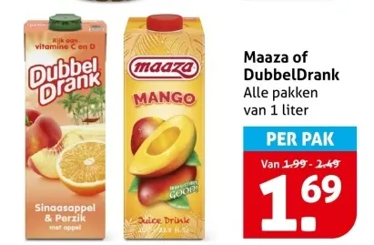 Aanbieding: Maaza of DubbelDrank