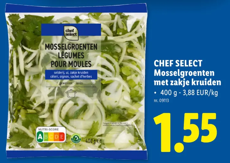 Promotie: Mosselgroenten met zakje kruiden
