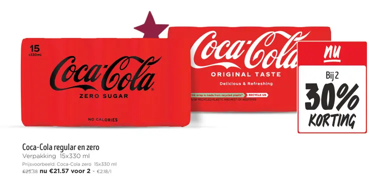 Promotie: Coca-Cola regular en zero
