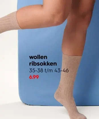 Aanbieding: wollen ribsokken