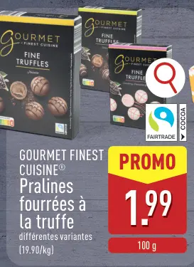 Offre: Pralines fourrées à la truffe