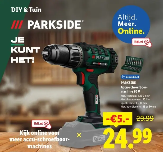 Aanbieding: Accu-schroefboormachine 20 V