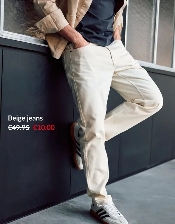 Promotie: Beige jeans