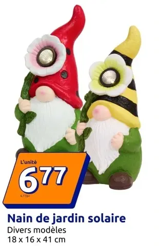 Offre: Nain de jardin solaire
