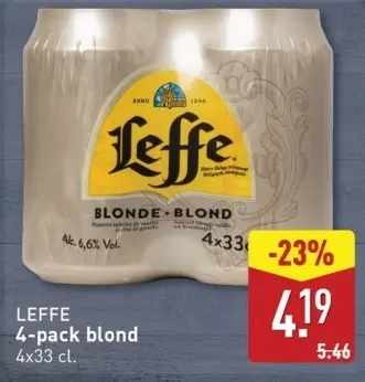 Aanbieding: LEFFE 4-pack blond