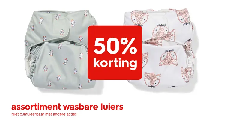 Promotie: Assortiment wasbare luiers