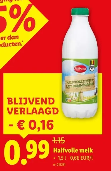 Promotie: Halfvolle melk