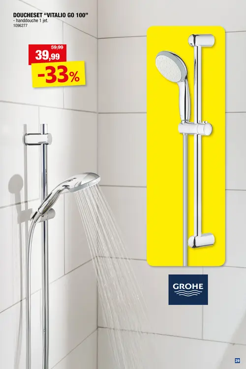 Promotie: GROHE Vitalio Go 100 doucheset chroom