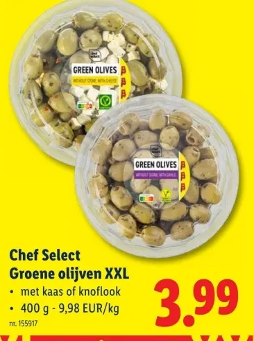 Promotie: Groene olijven XXL