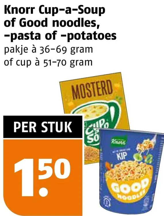 Aanbieding: Cup-a-Soup of Good noodles, -pasta of -potatoes