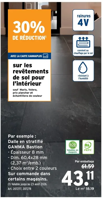Offre: Dalle en stratifié GAMMA Bastion