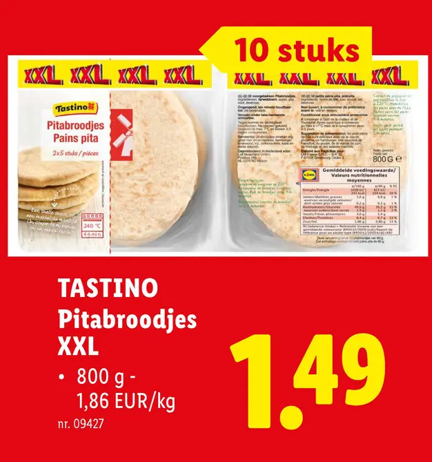Promotie: Pitabroodjes XXL