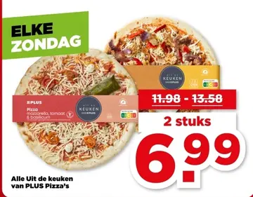Aanbieding: Pizza mozzarella, tomaat & basilicum