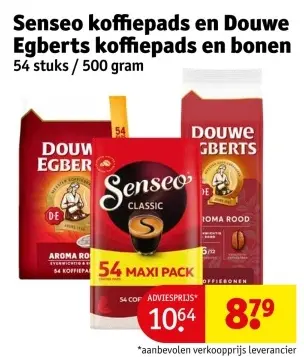 Aanbieding: Senseo koffiepads en Douwe Egberts koffiepads