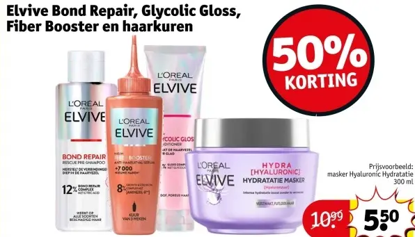 Aanbieding: Elvive Bond Repair, Glycolic Gloss, Fiber Booster en haarkuren
