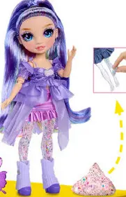 Aanbieding: Rainbow High Rainbow Shimmers met slijm modepop Violet