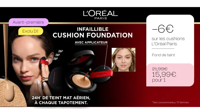 Offre: Infaillible Cushion Foundation avec applicate