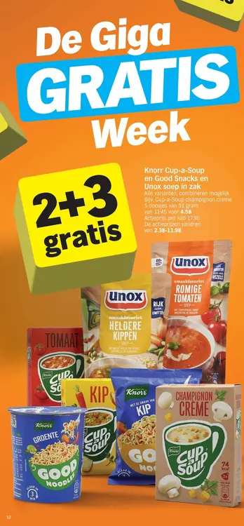 Promotie: Knorr Cup-a-Soup en Good Snacks en Unox soep 