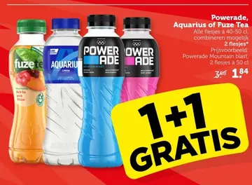 Aanbieding: Powerade, Aquarius of Fuze Tea