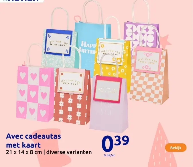 Aanbieding: cadeautas met kaart