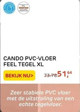 Aanbieding: CANDO PVC-VLOER FEEL TEGEL XL