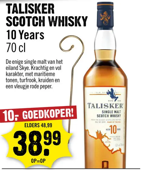 Aanbieding: Talisker Single Malt 10 Years Whisky 70 cl