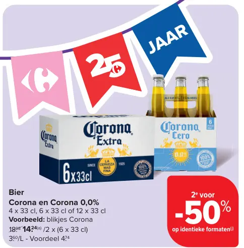Aanbieding: Bier Corona en Corona 0,0%