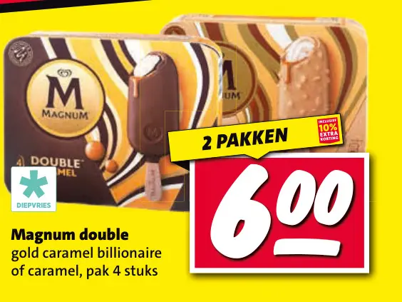 Aanbieding: Magnum double gold caramel billionaire of caramel