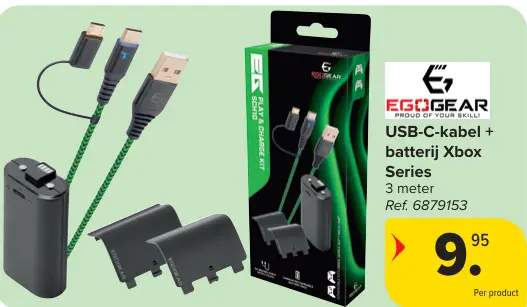 Aanbieding: USB-C-kabel + batterij Xbox Series