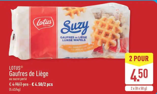 Offre: Gaufres de Liège au sucre perlé