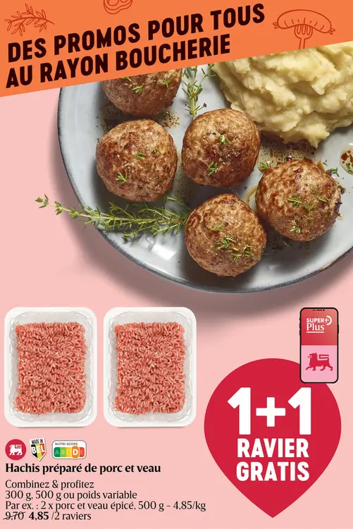 Offre: Hachis préparé de porc et veau